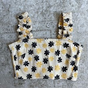 ZARA the Marine Jeans Crop Top in Daisy Floral (full set available for $50)